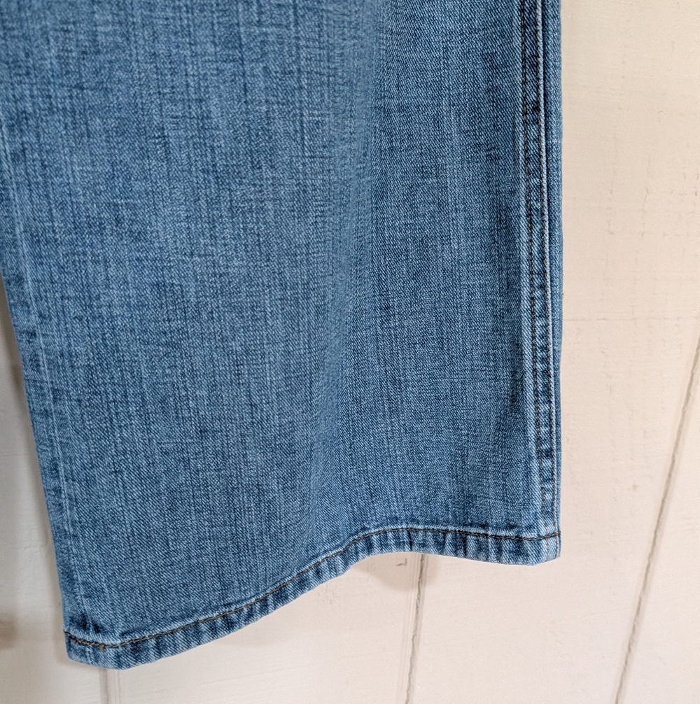 Vintage Ralph Lauren‎ Patchwork Wide Leg Jeans Nautical Anchor Old Money - Picture 6 of 15